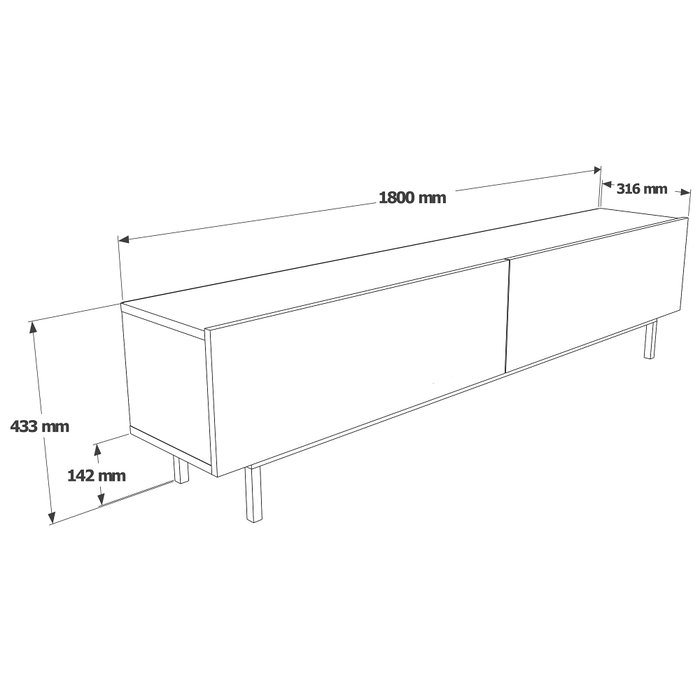 Hanah Home Future - FR8X-S Soporte para TV de Roble
